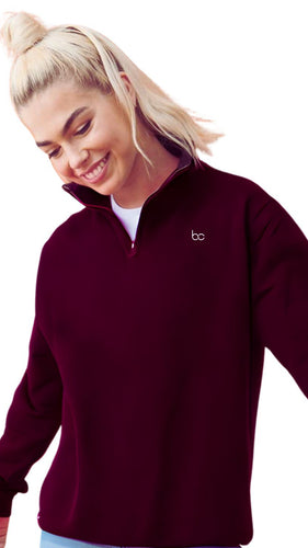 Deep burgundy 1/4 zip sweater