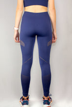Load image into Gallery viewer, Back of the navy Mama Life London seamless leggings