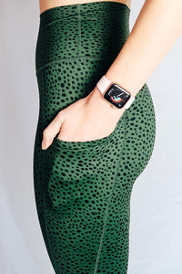 Dapple green leggings side pocket