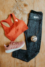 Load image into Gallery viewer, Fit kit by Mama Life London orange bra and leopard print leggings