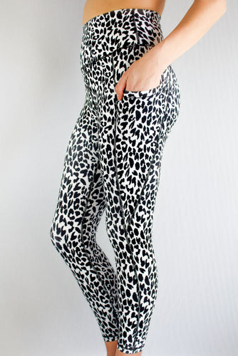 White leopard leggings by Mama Life London